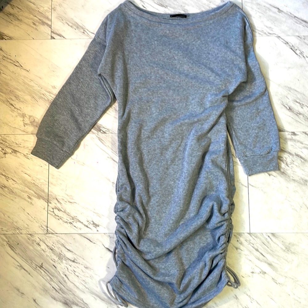 Women XS thick sweatshirt bodycon off shoulder dress